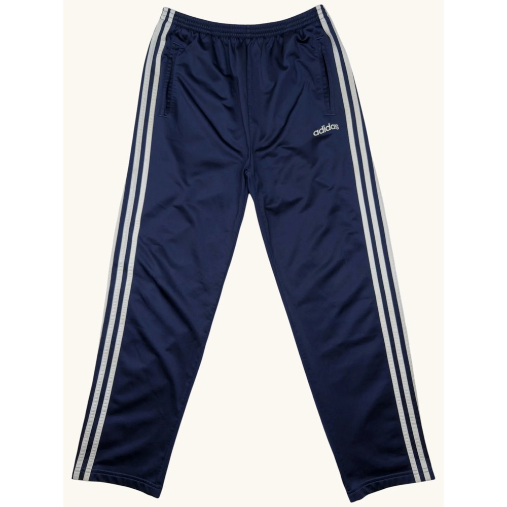 Adidas Adibreak Vintage Tear Away Track Pants Navy Blue White Stripe Mens XL